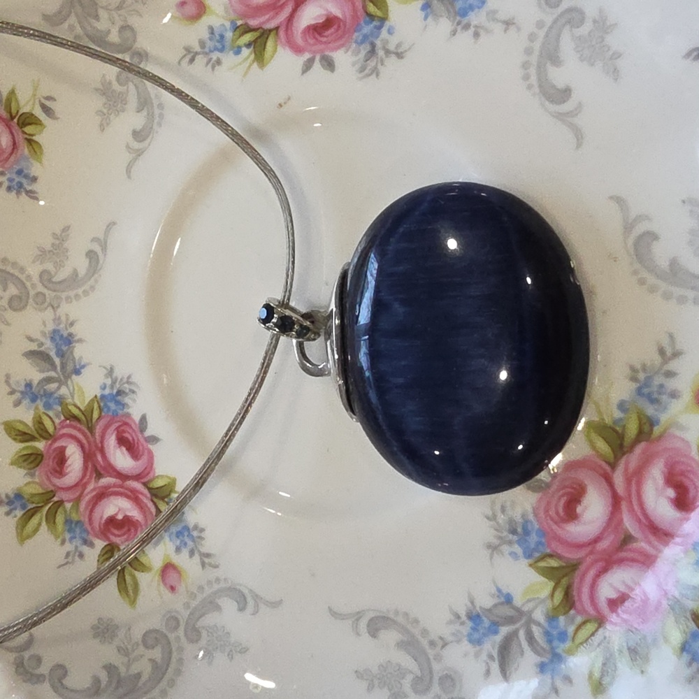 Deep Blue and Silver Necklace
